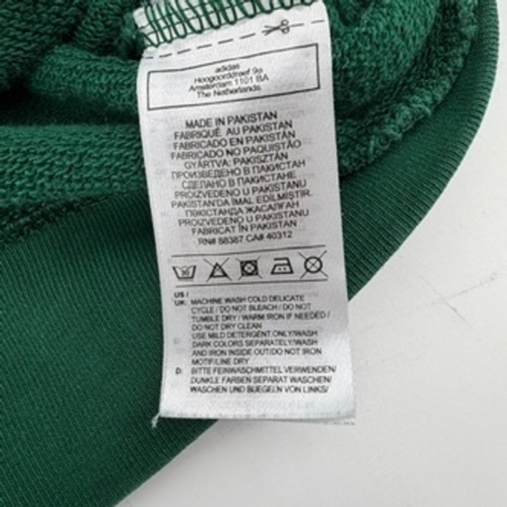 Adidas Originals Trefoil Pullover Hoodie Green Cotton Sweatshirt Mens Small - Picture 6 of 9